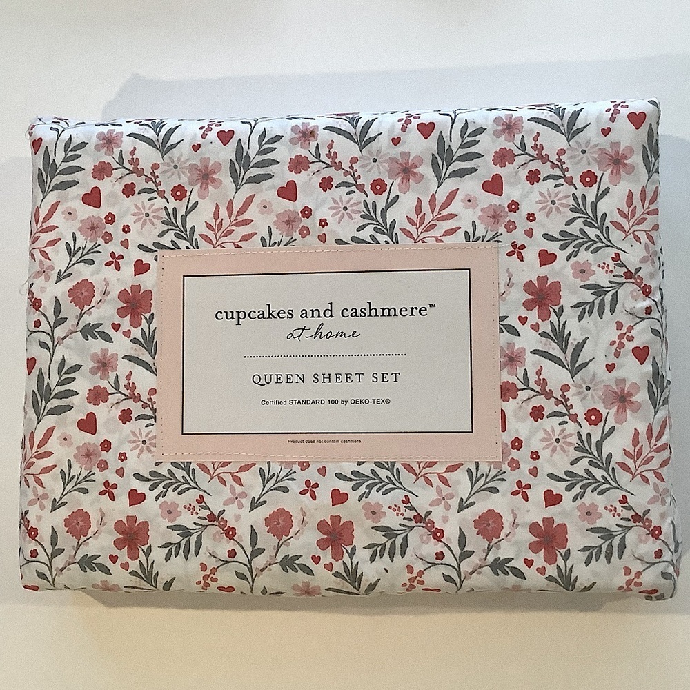 Cupcakes And Cashmere Floral Sheet Set Queen 4 pc New